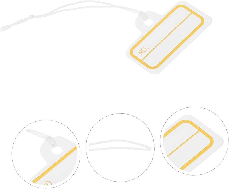 Veemoon 100 Pieces Blank Trinkets Tags With White Elastic String For Jewelry Display - Image 4